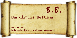 Benkóczi Bettina névjegykártya