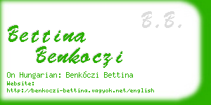 bettina benkoczi business card