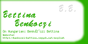 bettina benkoczi business card